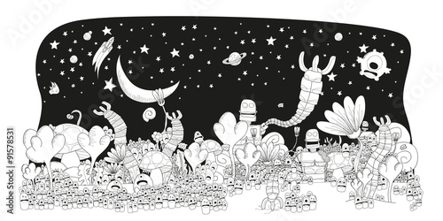 Kids cartoon world of war print poster design