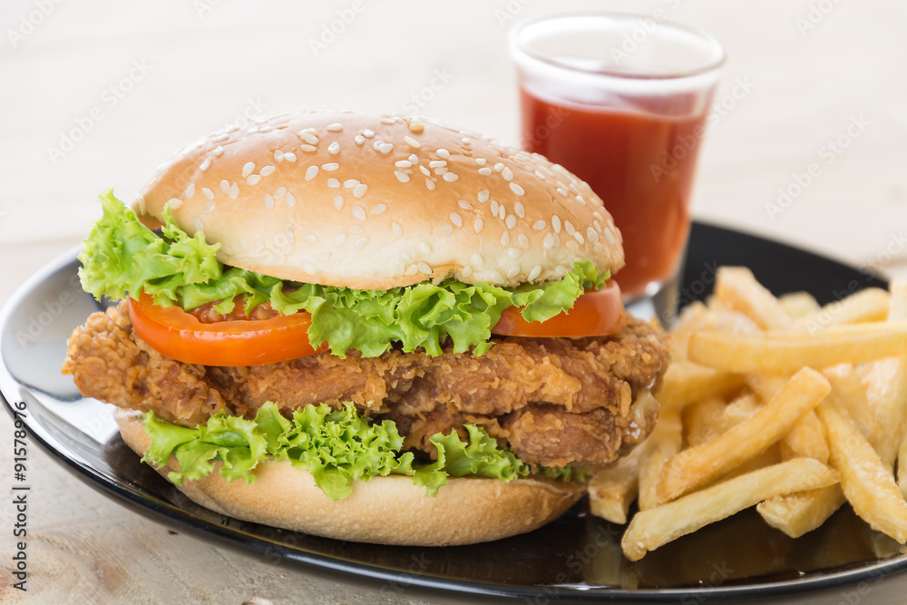 crispy chicken burger