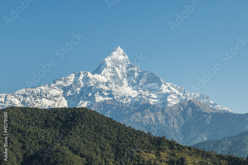 Machhapuchchhre mountain - Fish Tail in English is a mountain in the Annapurna Himal, Nepal photo