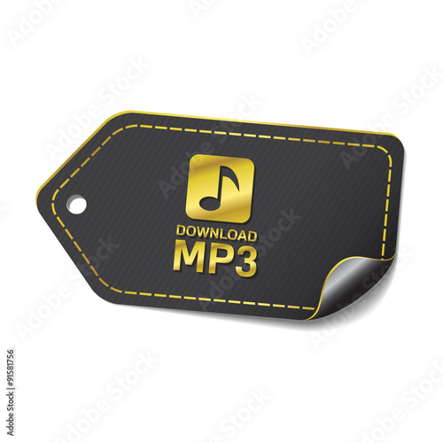MP3 Download golden Vector Icon Design