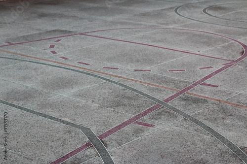Multisport court  with poured  pavement