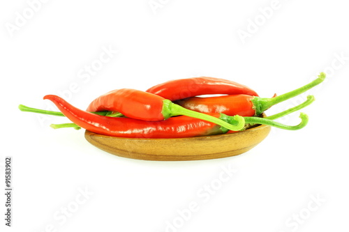 red chili pepper in white background