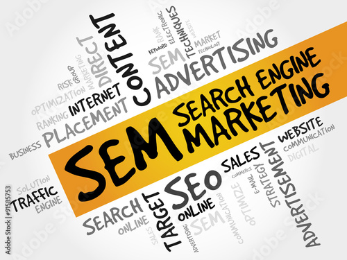 SEM (Search Engine Marketing) word cloud business concept