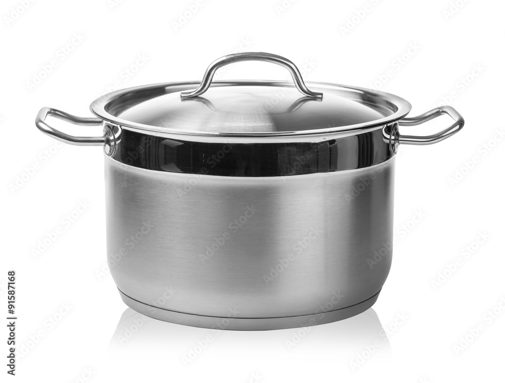 stainless steel cooking pot - obrazy, fototapety, plakaty 