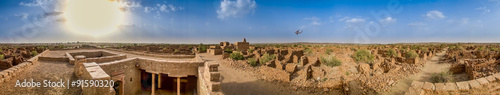 Photography Panoramic view of Kuldhara (An Abandoned & Cursed Village of Rajasthan