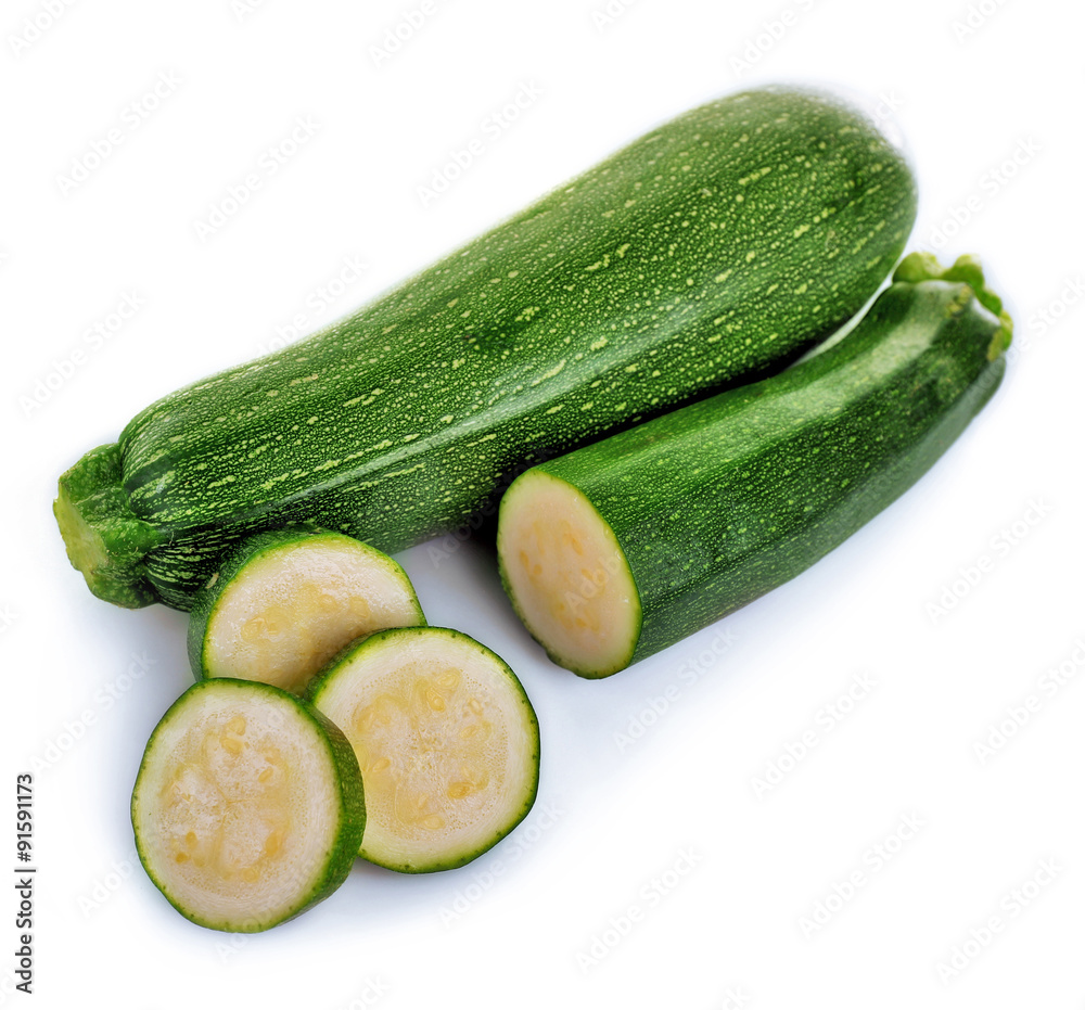 Fresh zucchini isolated on white Fresh zucchini isolated on white