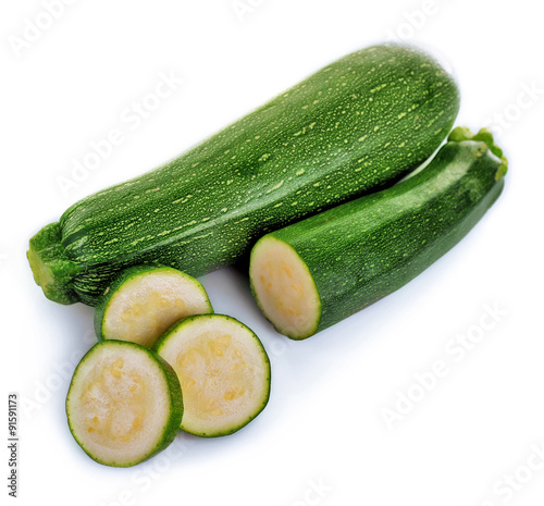 Fresh zucchini isolated on white