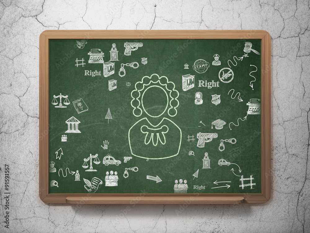 Fototapeta premium Law concept: Judge on School Board background