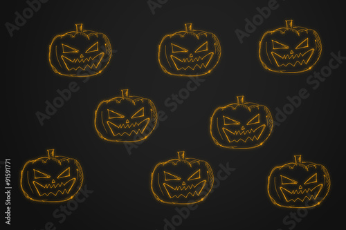 halloween background. Happy Halloween concept illustration on bl