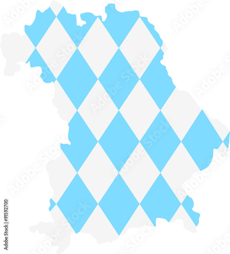 Bavaria map with flag pattern