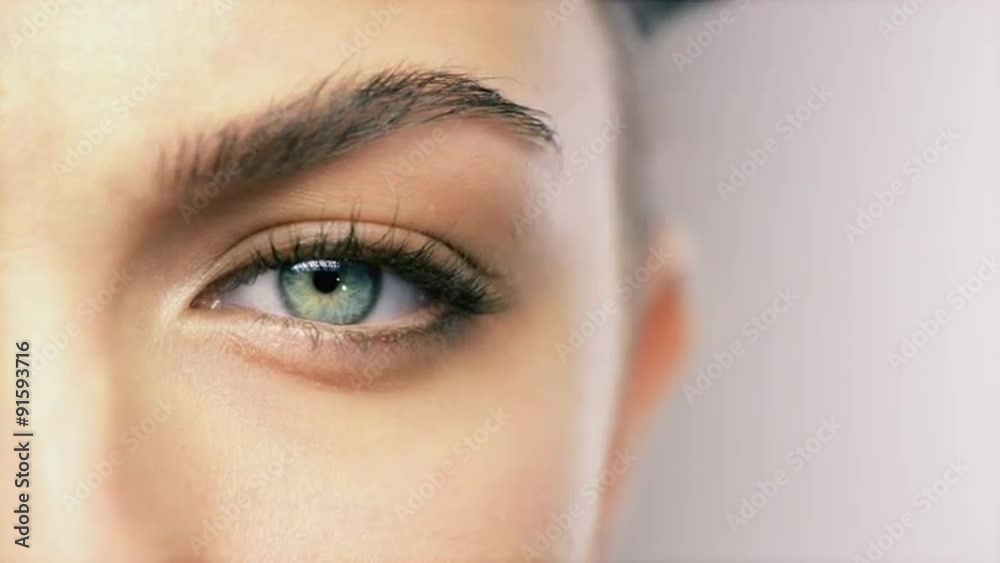 Macro Close-up eye blinking