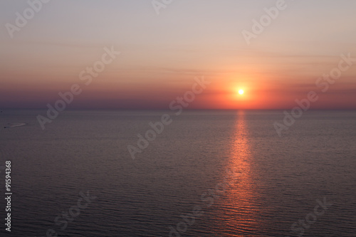 Golden sunset at the sea, summer romance. South resort.
