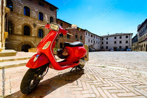 red Italian scooter