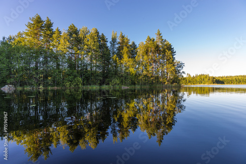 Landscape lake with  reflection.