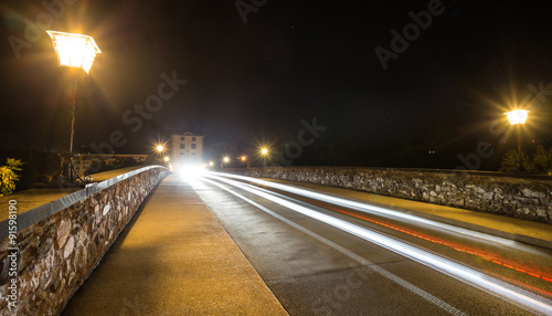 old lahntal bridge limburg an der lahn germany at night