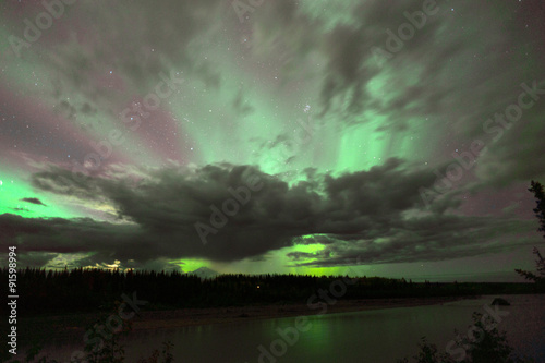 Willow Lake Northern Lights Aurora Borealis Alaska Night Sky