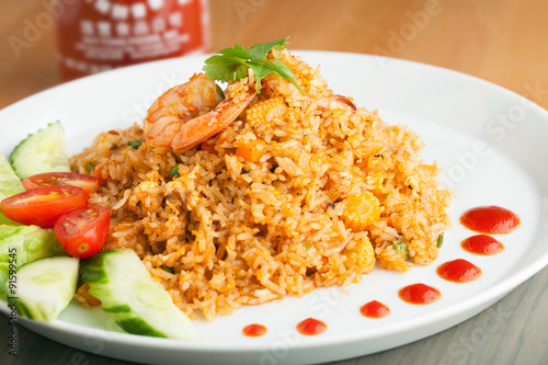Sriracha Fried Rice with Shrimp