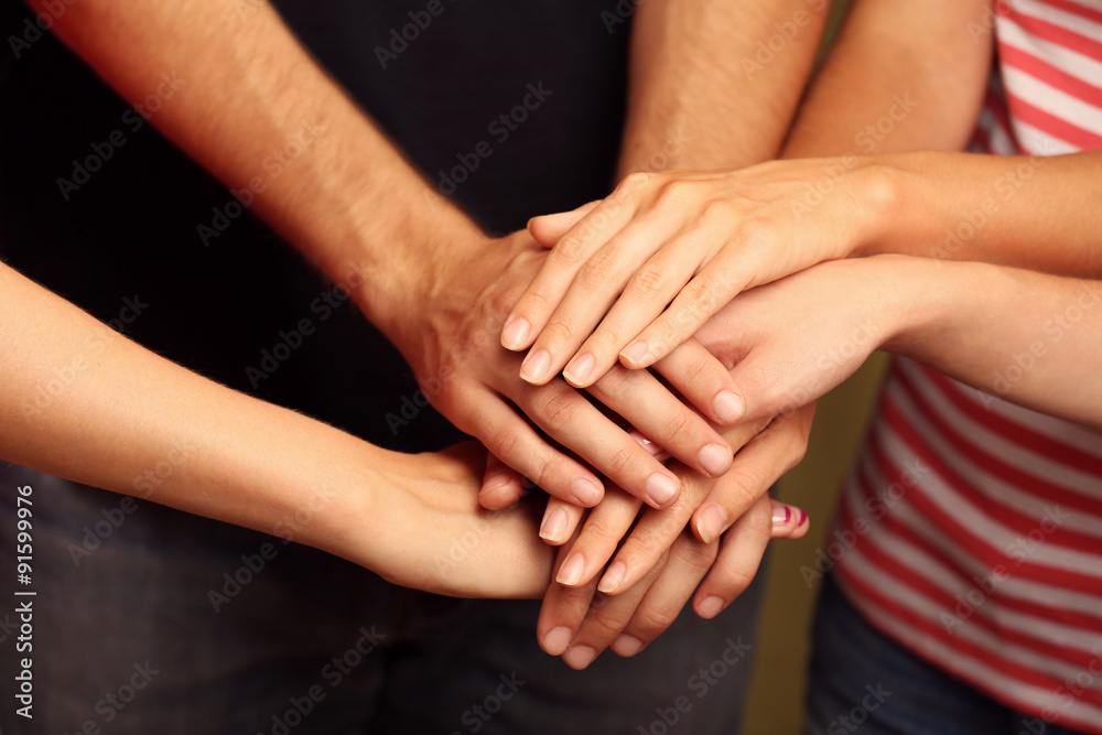 United hands close up United hands close up