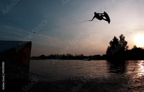 Schilderij op canvas wakeboard air
