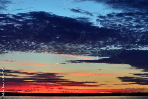 Twilight in pastel colors. White sea, Russia