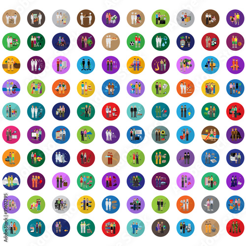 Flat People - Different Occupation Set. Collection Of Colorful Icons