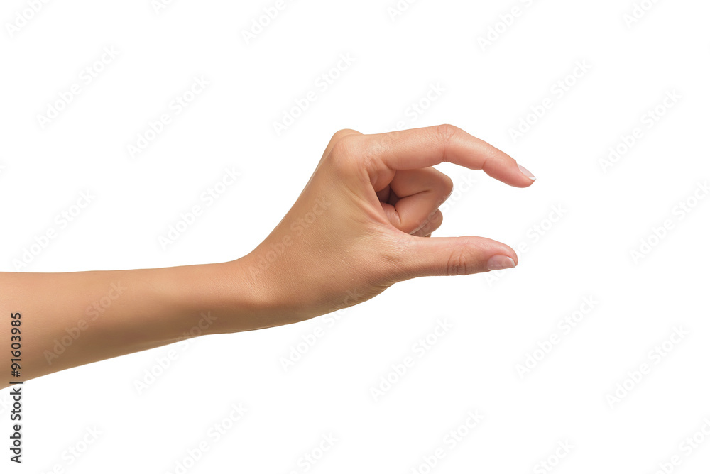 Beautiful woman hand holding items