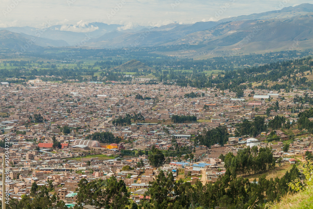 Aerial view of Cajamarca
