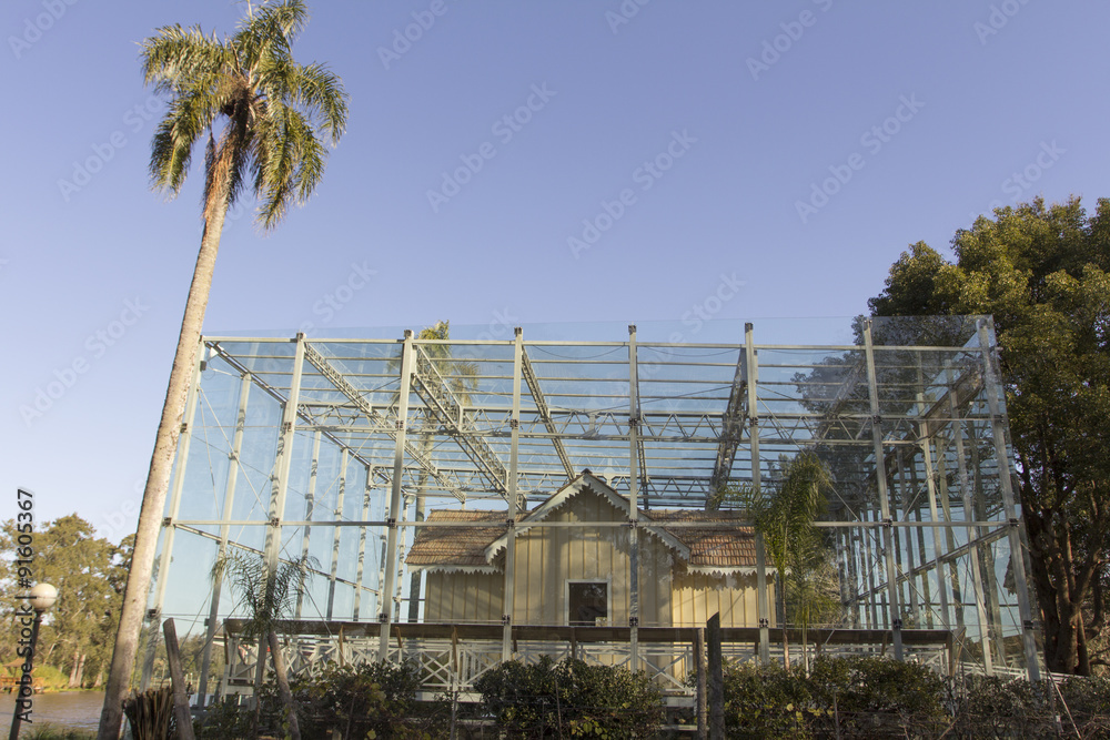 Fototapeta premium Argentina, Buenos Aires, Tigre, Museum, Cristal, colorful house, colors, tourism, city, turismo, old, Casa Museo Sarmiento, Historic Monument, Sarmiento House,trees
