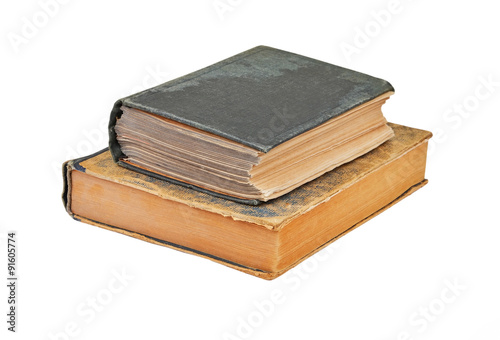 Dirty antique book  isolated on white background