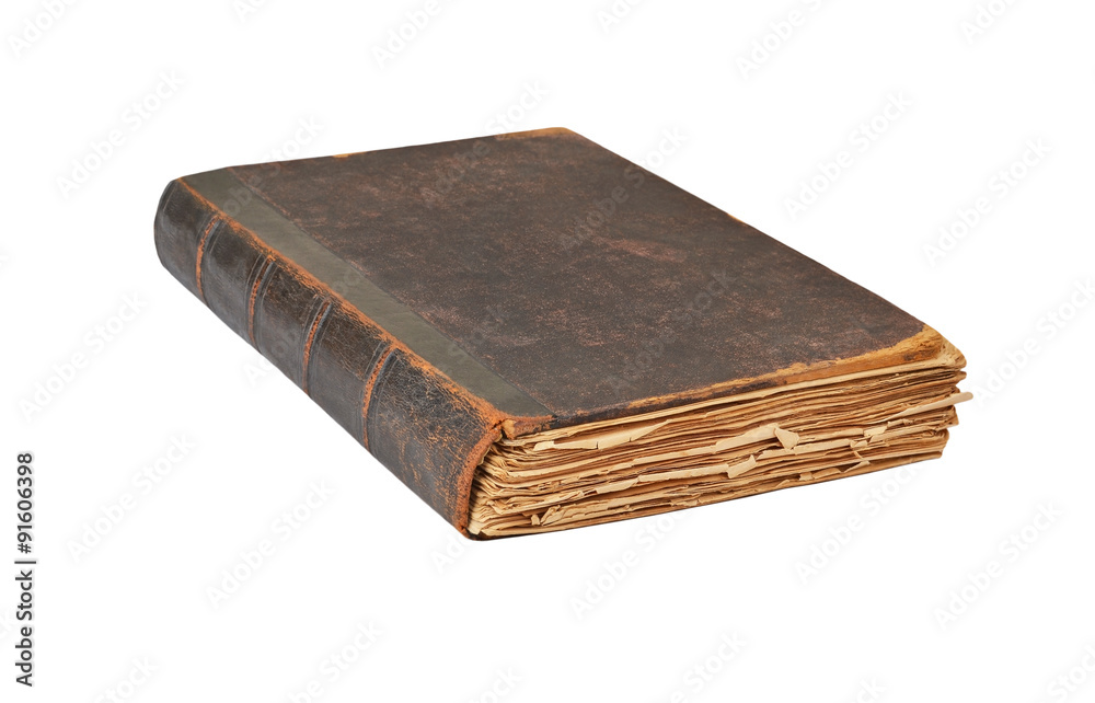 Dirty antique book, isolated on white background Dirty antique book, isolated on white background