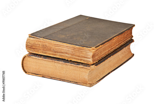 Dirty antique book  isolated on white background