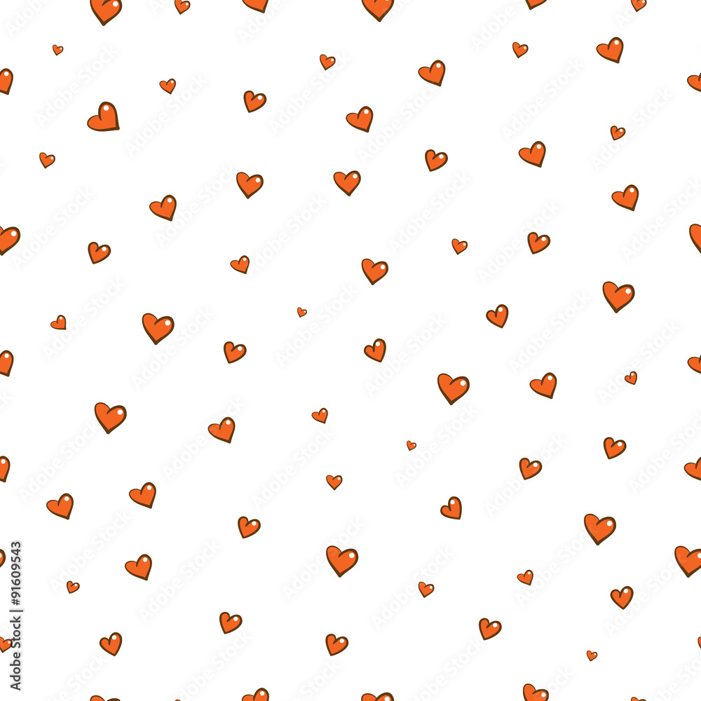 Vector seamless pattern by Valentine's Day with hearts on a white background. Vector seamless pattern by Valentine's Day with hearts on a white background.