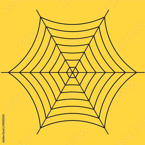 black spider web on yellow background