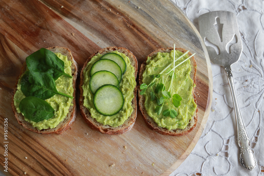 Green sourdough open face sandwiches Green sourdough open face sandwiches