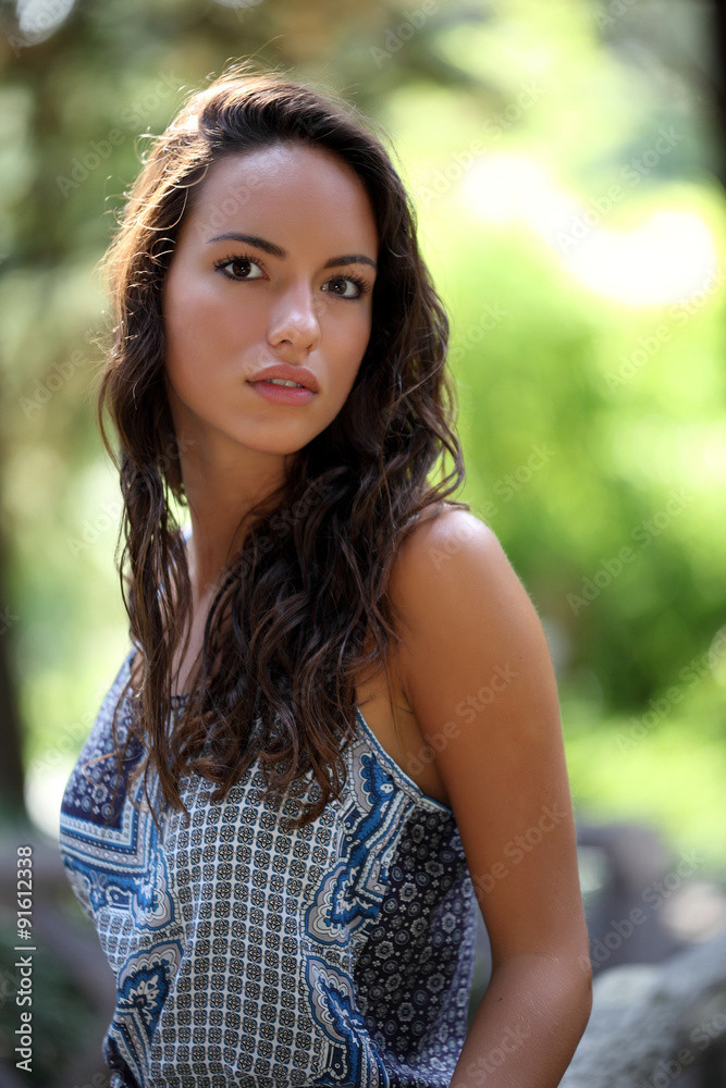 Outdoors portrait of attractive girl