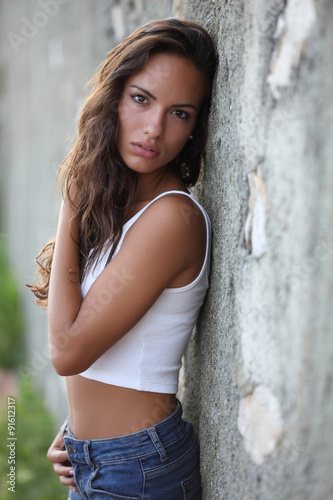 Outdoors portrait of attractive girl