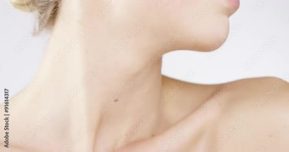 Closeup Beauty portrait of woman hand touching face skincare concept - Red Epic Dragon Closeup Beauty portrait of woman hand touching face skincare concept - Red Epic Dragon