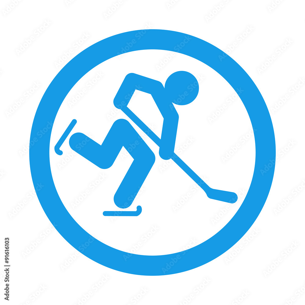 Icono redondo hockey hielo azul Icono redondo hockey hielo azul