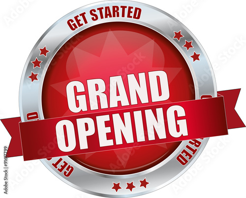 modern red grand opening vector sign
