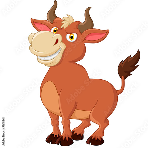 Smiling bull mascot. illustration on white background
