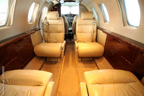 Front part of small jet cabin