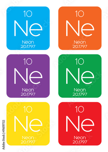 Informative Illustration of the Periodic Element - Neon