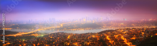 Wallpaper Mural View of Bosphorus bridge at night Istanbul Torontodigital.ca
