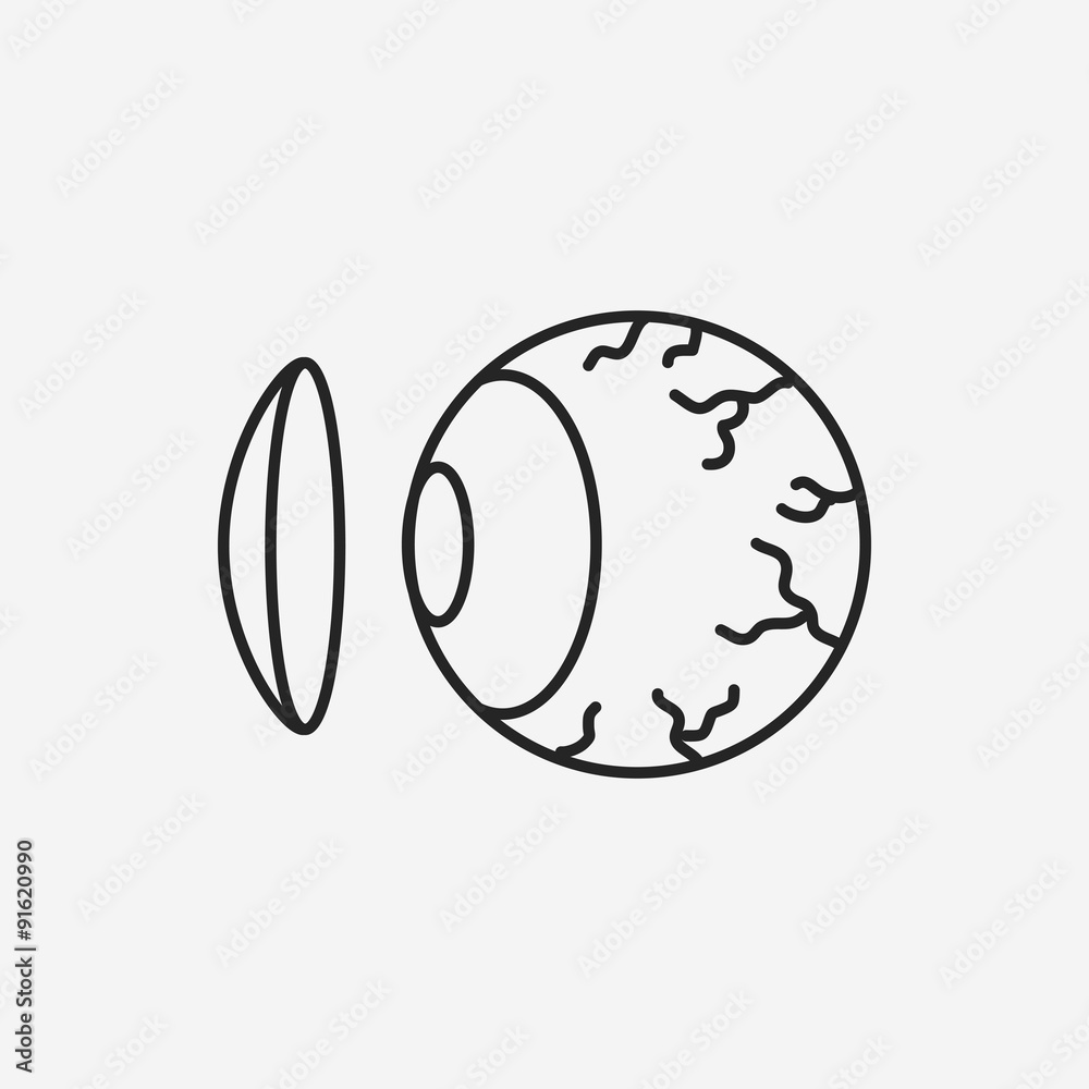 Contact lenses line icon Contact lenses line icon