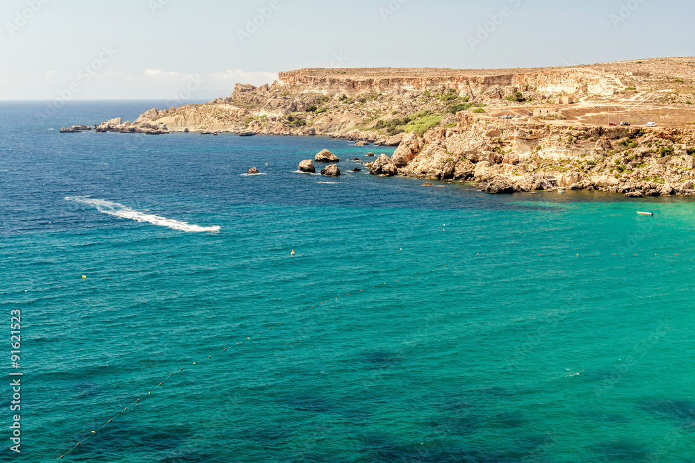 Tuffieha Bay Beach in Malta