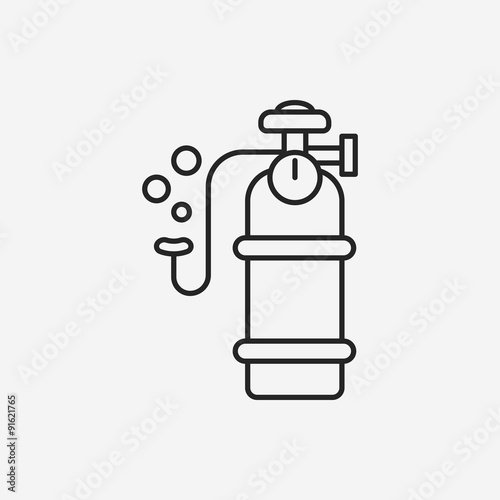 Oxygen cylinder line icon