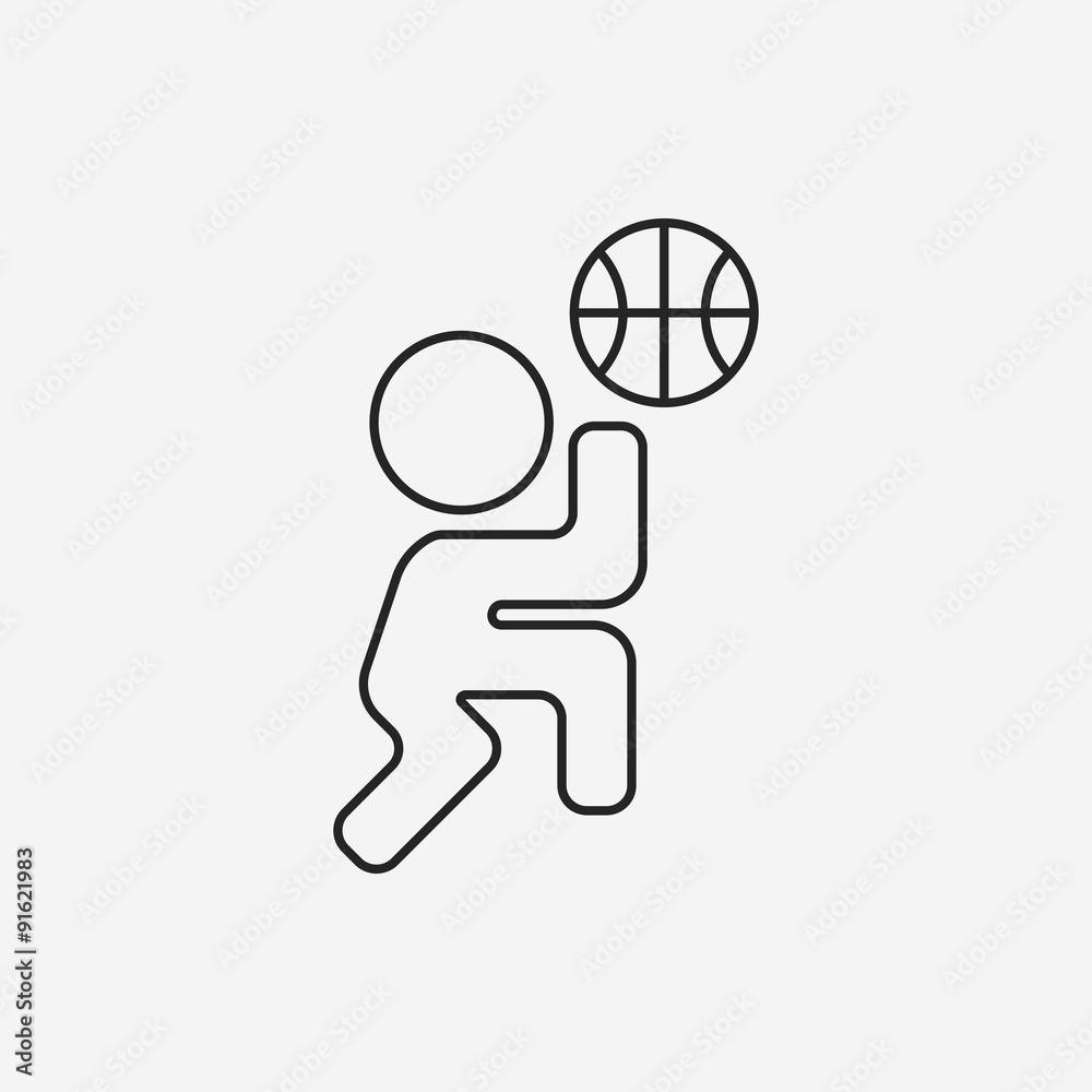 Fototapeta premium play basketball line icon