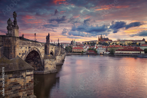 Prague. Image of Prague, capital city of Czech Republic, during beautiful sunset.