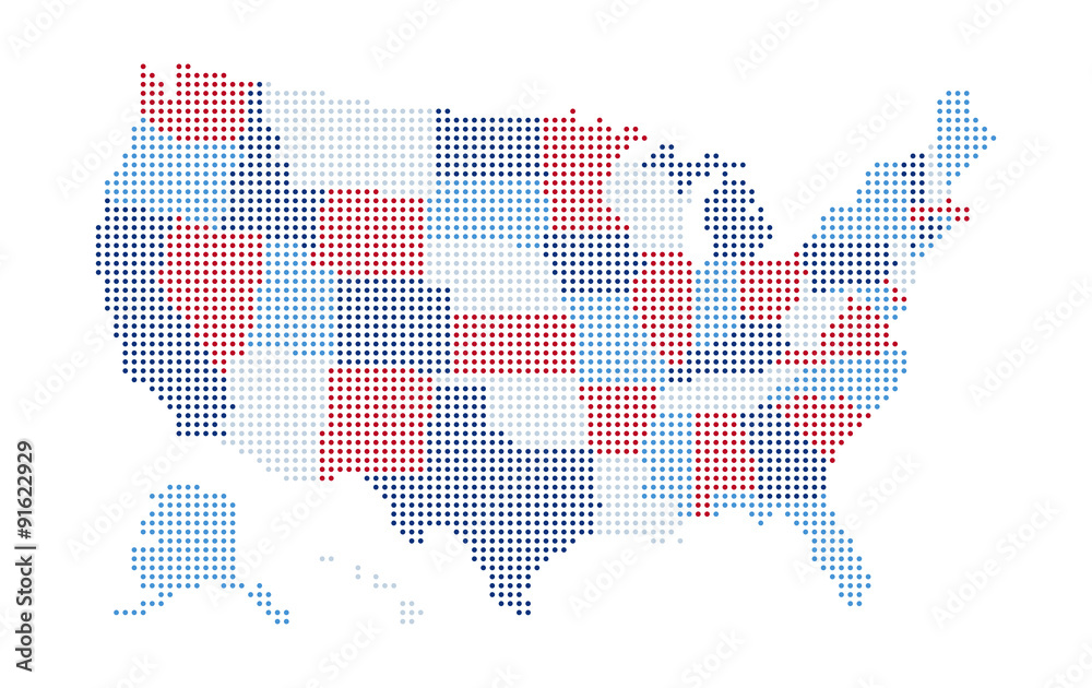 Naklejka premium USA Map - colorful
