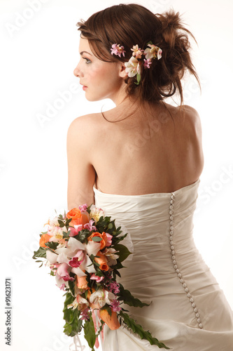 Holding bouquet